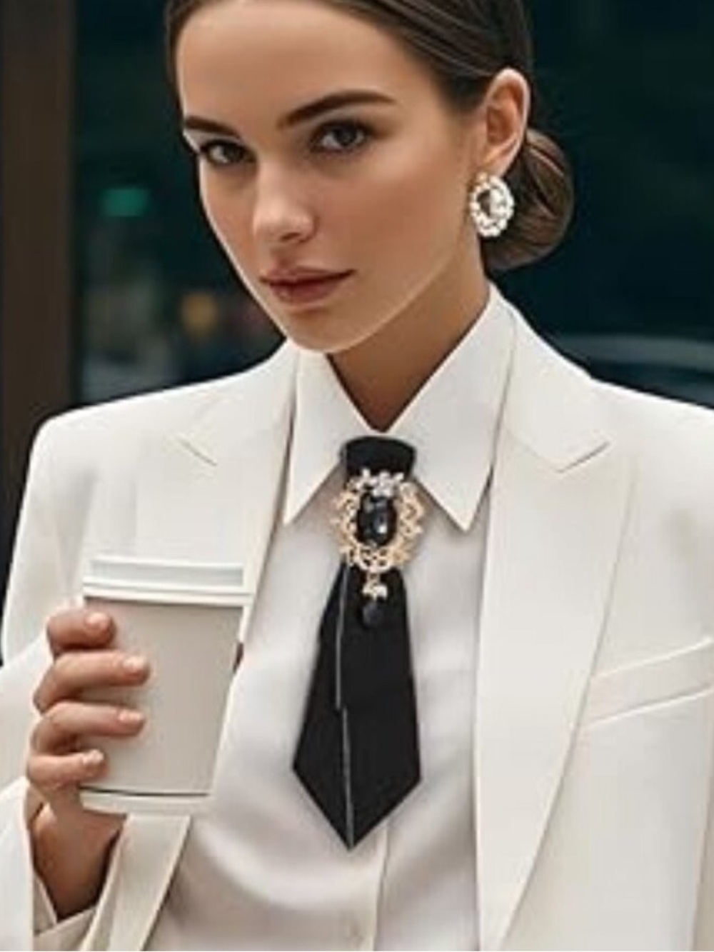 Adjustable Rhinestone Women's Tie new